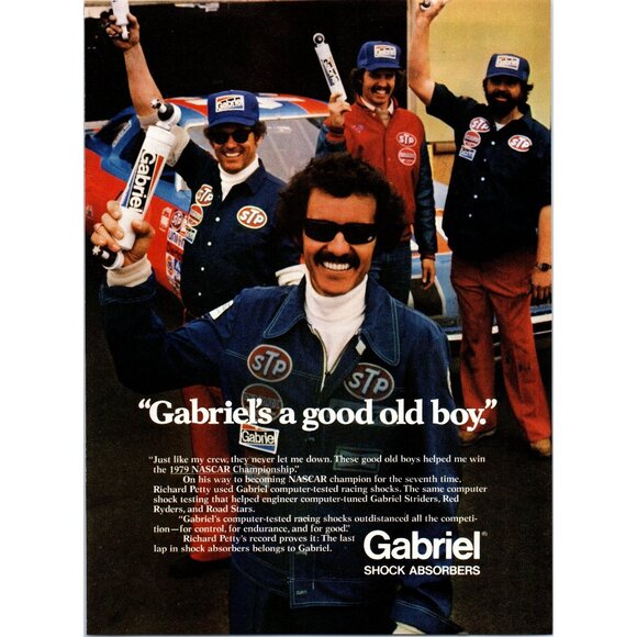 1980 Gabriel Shock Absorbers Shocks Richard Petty Vintage Print Ad 80s Wall Art - Picture 1 of 1